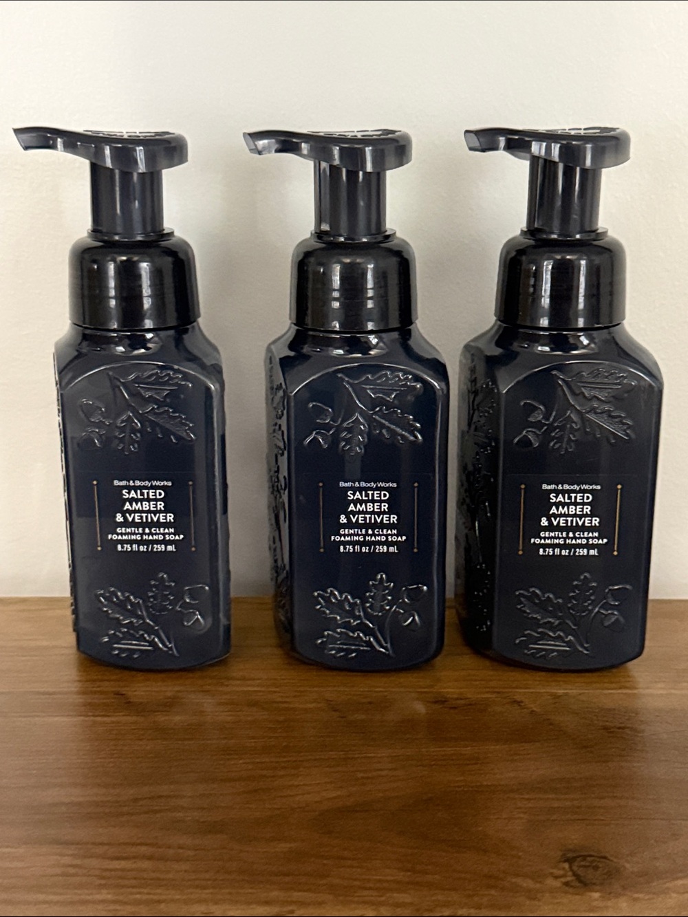 Set of 3 - Bath & Body Works Salted Amber & Vetiver Foaming Hand Soap